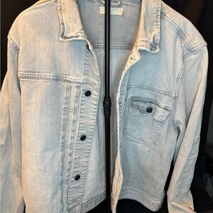 All Saints Light Blue Denim Jean Jacket Size XXL